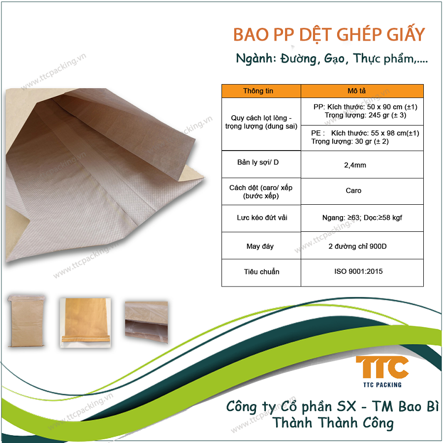Bao bì giấy kraft đựng bột mì