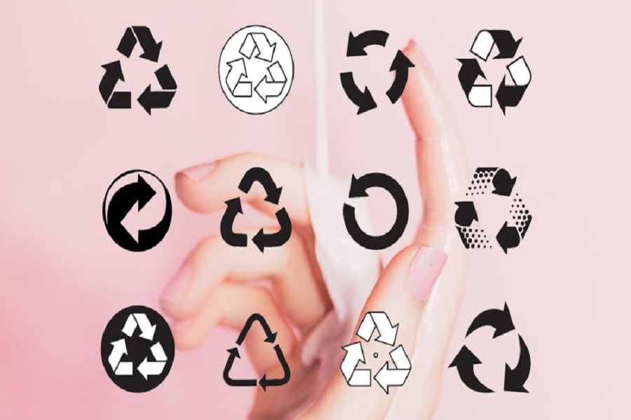 Researching recycling symbols for packaging
